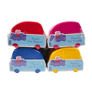 Jazwares, Peppa Pig Surprise Cars Bundle, 4pc Blind Collectible Figures Kids Toy